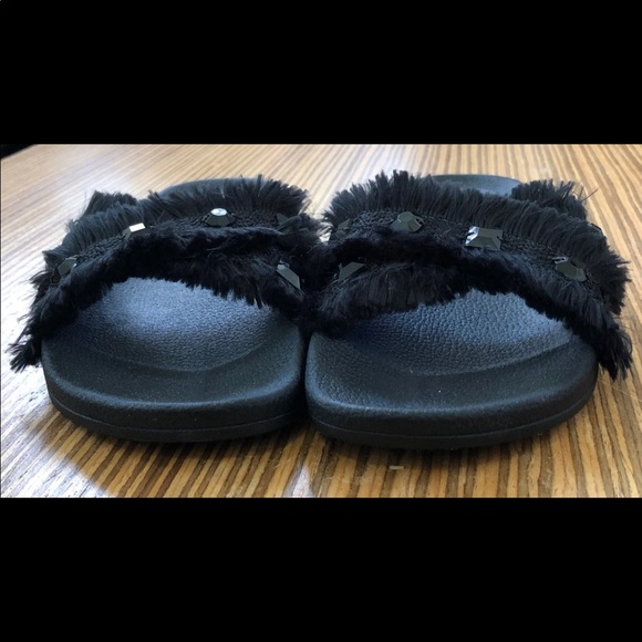 JS PLAYAH Fringe Studded Slip-on Slide Sandals - Picture 5 of 7